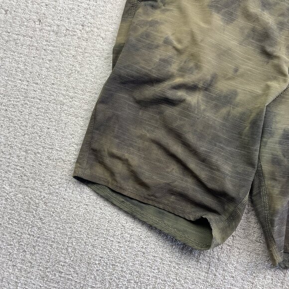 Y2K Oneill Hybrid Shorts Acid Bleach Men Brown Green Flat Front Board Short Read - Picture 5 of 13